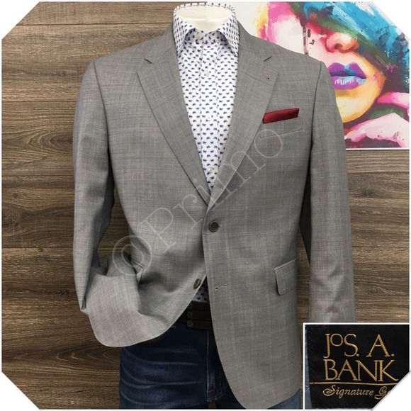 JOS A BANK Mens‎ Blazer Sport Coat Casual Jacket Size 42R Classic Wool Suit
